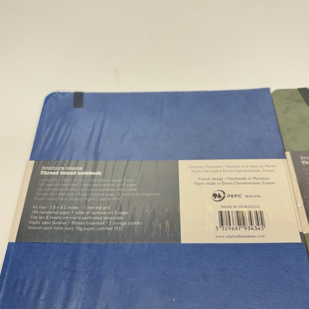 2 Clairefontaine My Essential A5 Thread Bound Notebooks 96 Sheets Dot Grid - Picture 8 of 9